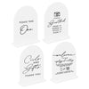 Set of 4 Arch Acrylic Wedding Signs with Stands for Ceremony, Reception, Guestbook, Cards, and Gifts-Set of 4-Andaz Press-White Acrylic Signs-