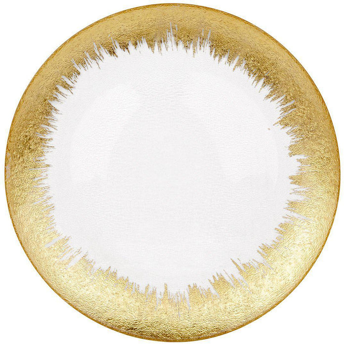 Set of 4 Brush Glass Charger Plates Bulk Pack-Koyal Wholesale-Gold-Set of 1 (4 PC)-