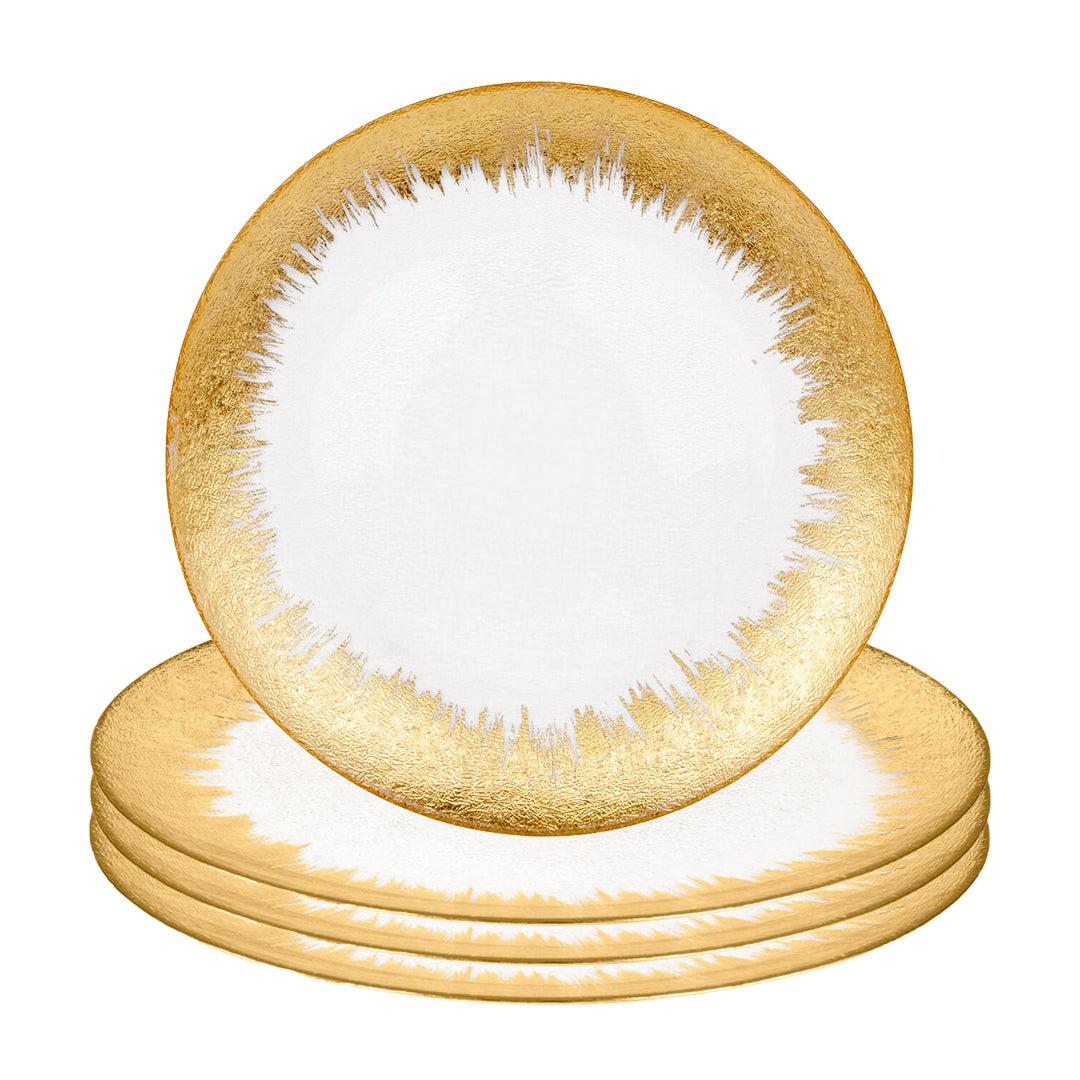 Gold glass charger plates best sale