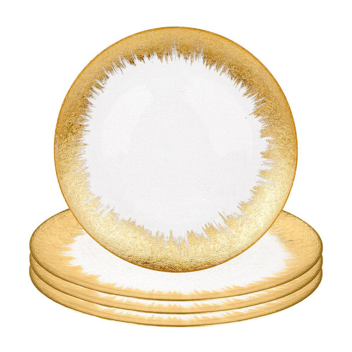 Set of 4 Brush Glass Charger Plates Bulk Pack-Koyal Wholesale-Gold-Set of 1 (4 PC)-