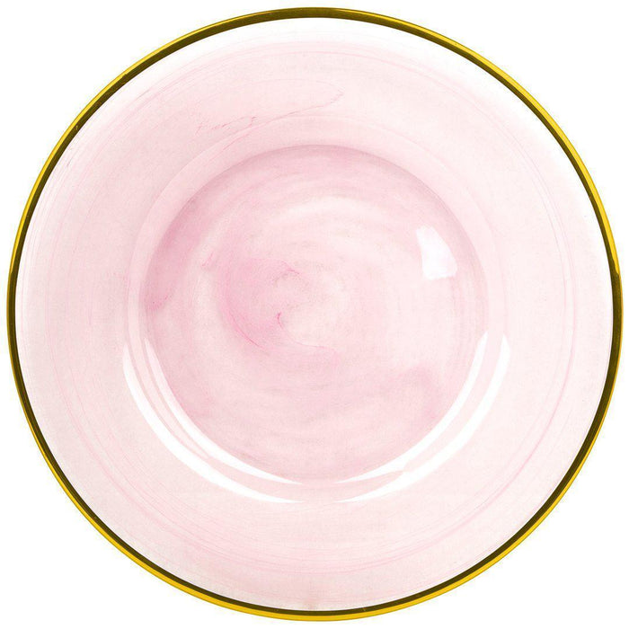 Set of 4 Cloud Glass Charger Plates-Set of 4-Koyal Wholesale-Pink-