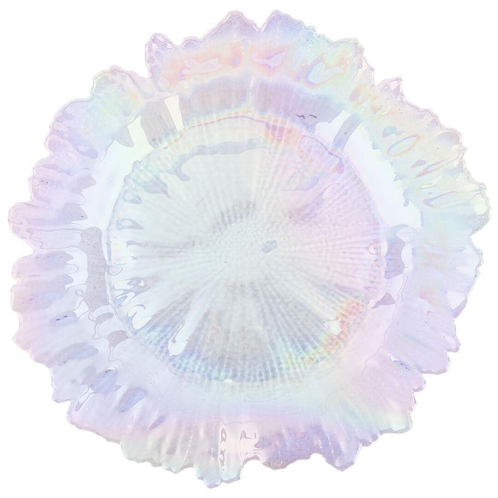 Set of 4 Flora Glass Charger Plates-Set of 4-Koyal Wholesale-Iridescent-