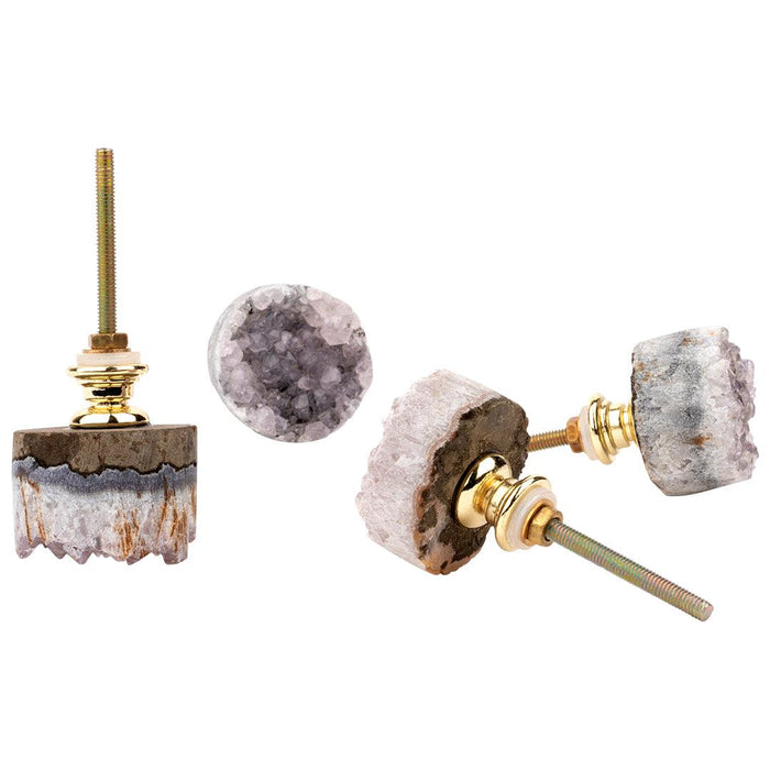 Set of 4 Geode Stone Dresser Knobs-Set of 4-Koyal Wholesale-Amethyst-