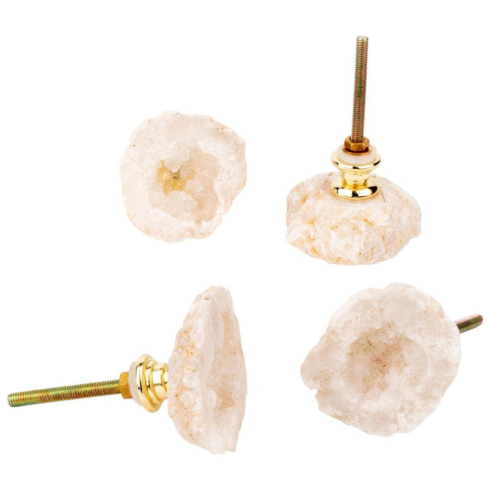 Set of 4 Geode Stone Dresser Knobs-Set of 4-Koyal Wholesale-Half-Cut-