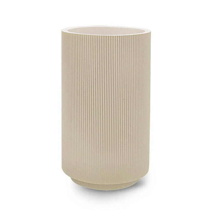 Set of 4 Large Ribbed Cylinder Vases-Set of 4-Koyal Wholesale-Desert Tan-