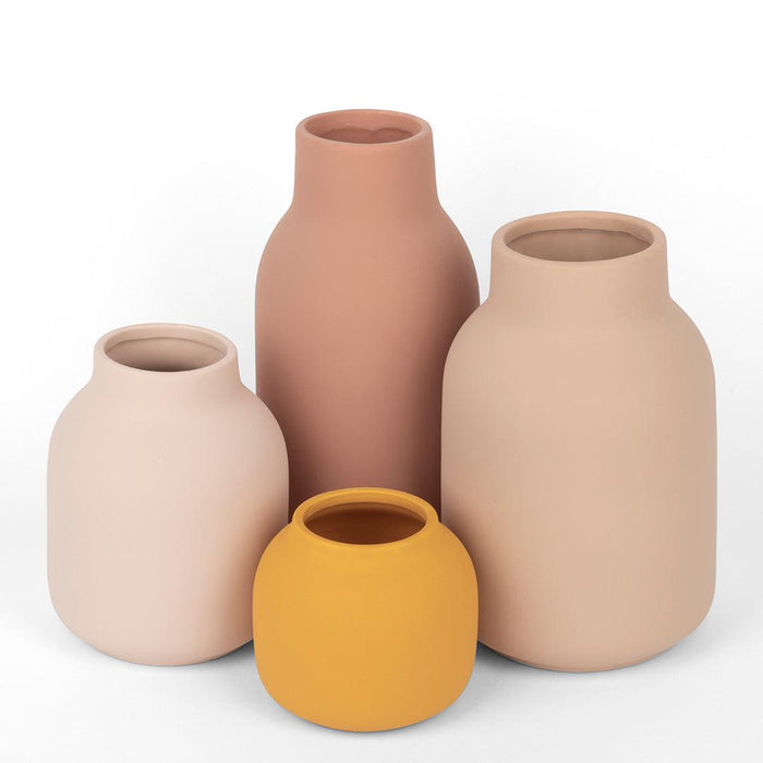 Set of 4 Mixed Modern Minimalist Ceramic Vase-Set of 4-Koyal Wholesale-Multi-Color-