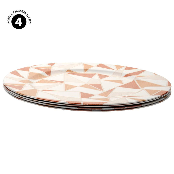 Set of 4 Modern Geometric Shapes Acrylic Charger Plates-Set of 4-Koyal Wholesale-