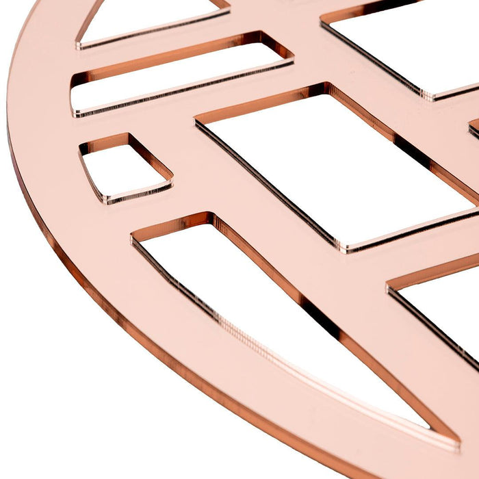 Set of 4 Modern Mirror Acrylic Geometric Charger Placemats-Set of 4-Koyal Wholesale-Rose Gold-