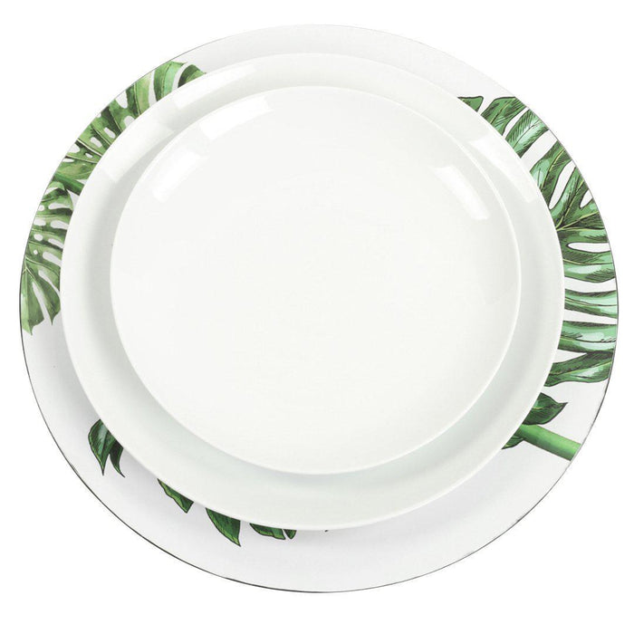 Set of 4 Monstera Tropical Leaf Charger Plates-Set of 4-Koyal Wholesale-