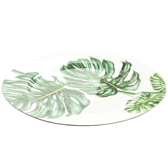 Set of 4 Monstera Tropical Leaf Charger Plates-Set of 4-Koyal Wholesale-