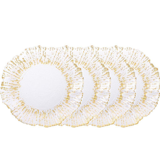 Set of 4 Reef Glass Charger Plates-Set of 4-Koyal Wholesale-Gold-