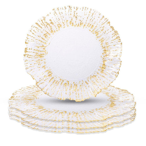 Set of 4 Reef Glass Charger Plates-Set of 4-Koyal Wholesale-Gold-