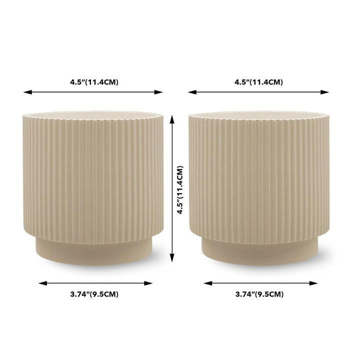 Set of 4 Ribbed Round Modern Vases-Set of 4-Koyal Wholesale-Mauve-