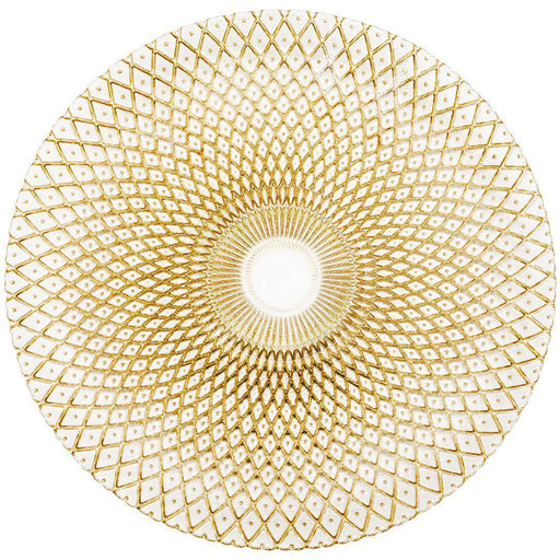 Set of 4 Starburst Glass Charger Plates-Set of 4-Koyal Wholesale-Gold-