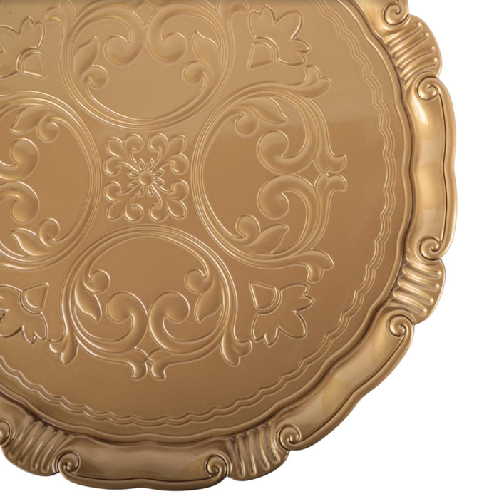 Set of 4 Victorian Embossed Charger Plates-Set of 4-Koyal Wholesale-Gold-