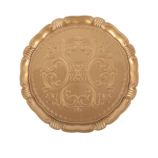 Set of 4 Victorian Embossed Charger Plates-Set of 4-Koyal Wholesale-Gold-