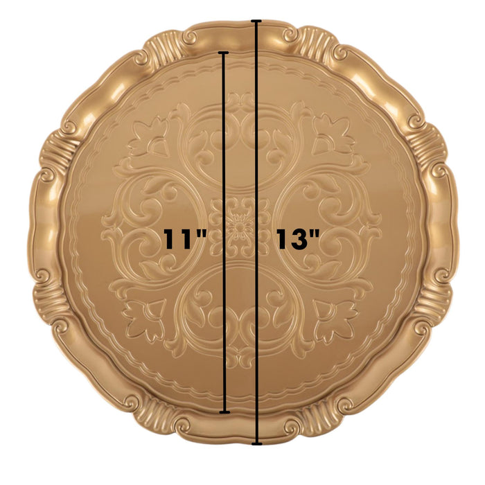 Set of 4 Victorian Embossed Charger Plates-Set of 4-Koyal Wholesale-Gold-