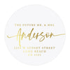 Set of 40 Round Clear Custom Wedding Return Address Labels with Gold Ink-Set of 40-Andaz Press-The Future Mr. & Mrs.-