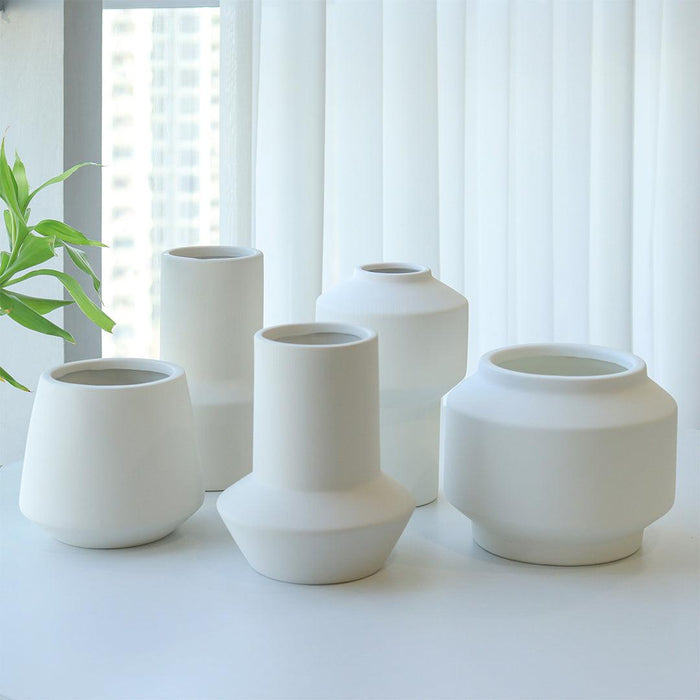 Set of 5 Ceramic Totem Minimalist Ceramic Vases-Set of 5-Koyal Wholesale-Terracotta-