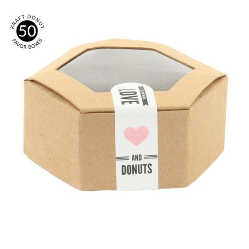 Set of 50 Kraft Tuck Box Donut Favor Box-Set of 50-Andaz Press-