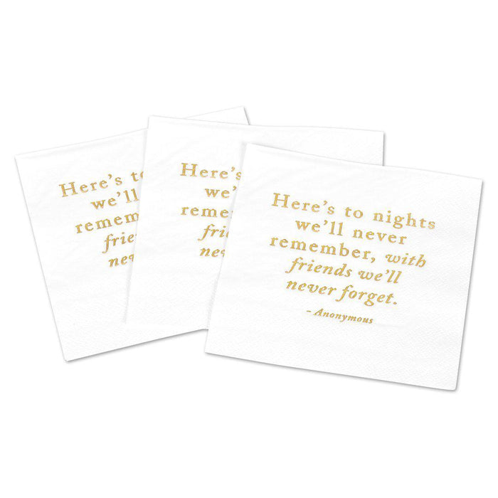 Set of 50 Nights We'll Never Remember Funny Cocktail Napkins-Set of 50-Andaz Press-