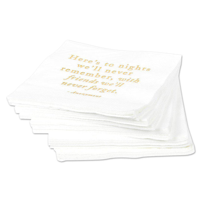 Set of 50 Nights We'll Never Remember Funny Cocktail Napkins-Set of 50-Andaz Press-