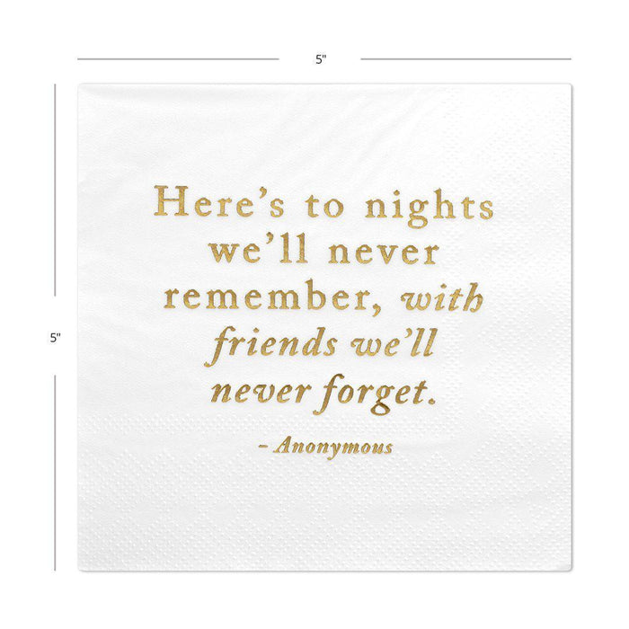 Set of 50 Nights We'll Never Remember Funny Cocktail Napkins-Set of 50-Andaz Press-