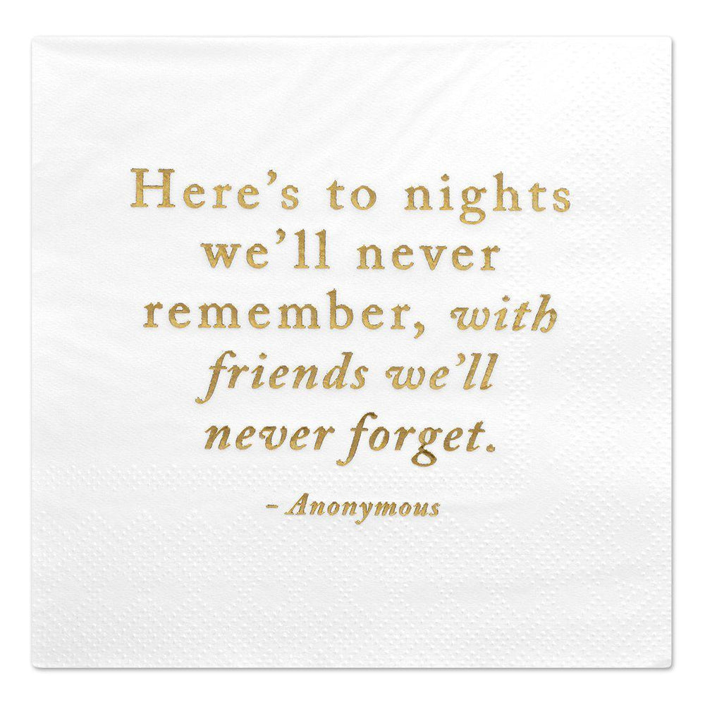 Set of 50 Nights We'll Never Remember Funny Cocktail Napkins-Set of 50-Andaz Press-