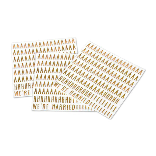 Set of 50 We're Married Funny Cocktail Napkins-Set of 50-Andaz Press-Gold-