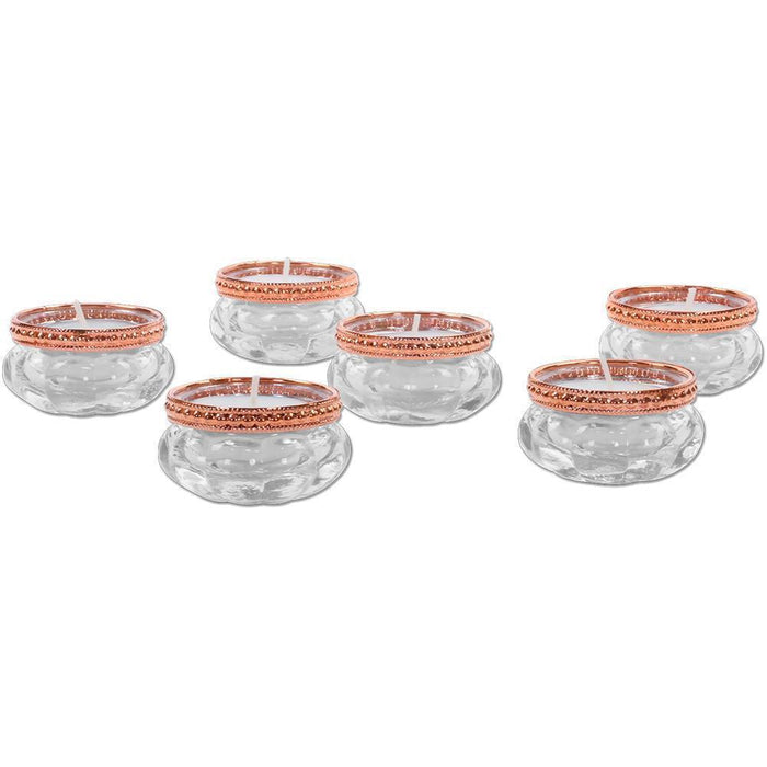 Set of 6 Bloom Tealight Candle Holders Bulk Pack-Koyal Wholesale-Silver-Set of 1 (6 PC)-