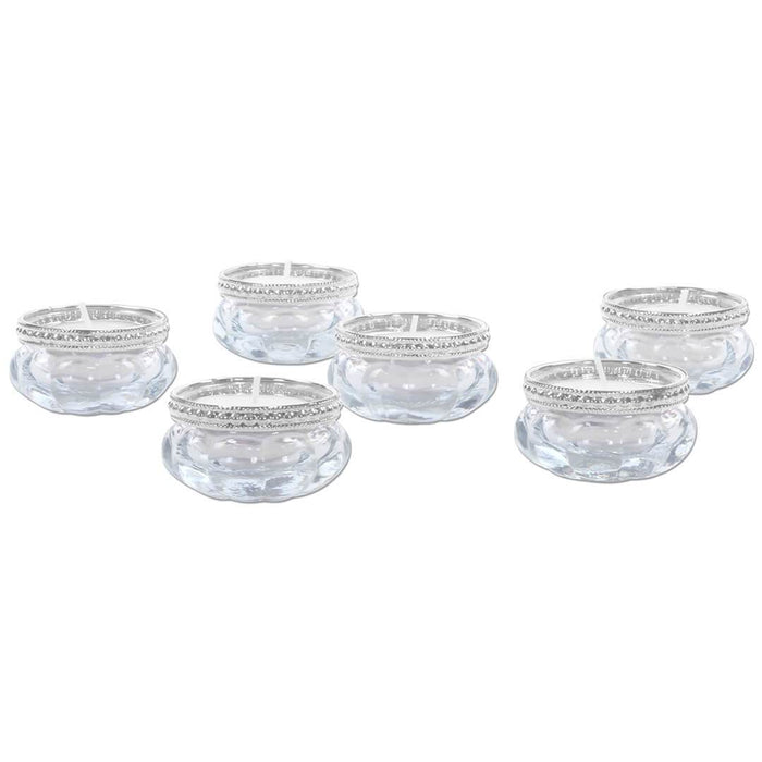 Set of 6 Bloom Tealight Candle Holders Bulk Pack-Koyal Wholesale-Silver-Set of 1 (6 PC)-