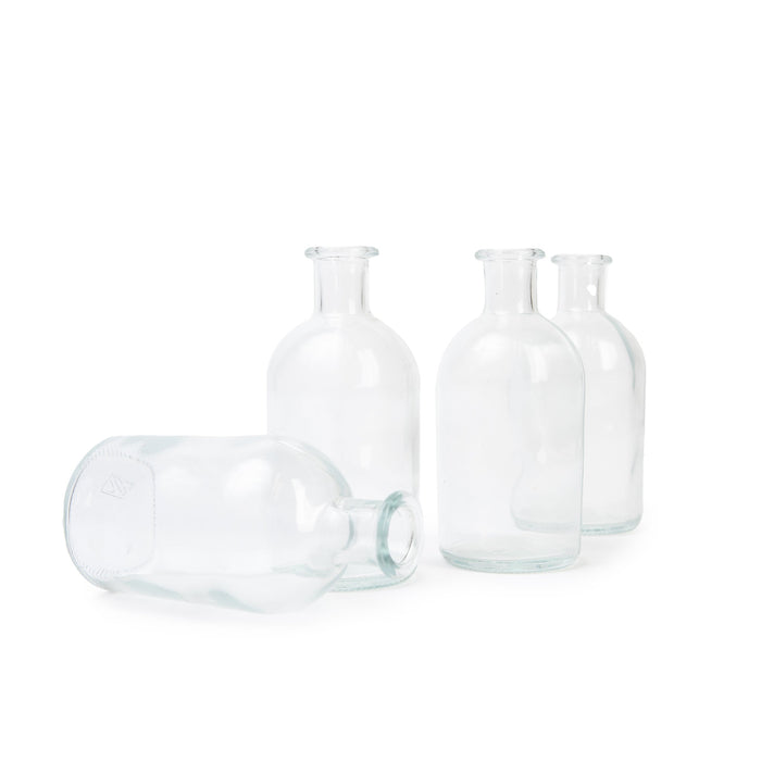 Set of 6 Glass Bud Vases | Small Apothecary Bottles, Bulk Set-Koyal Wholesale-Amber-Set of 6-