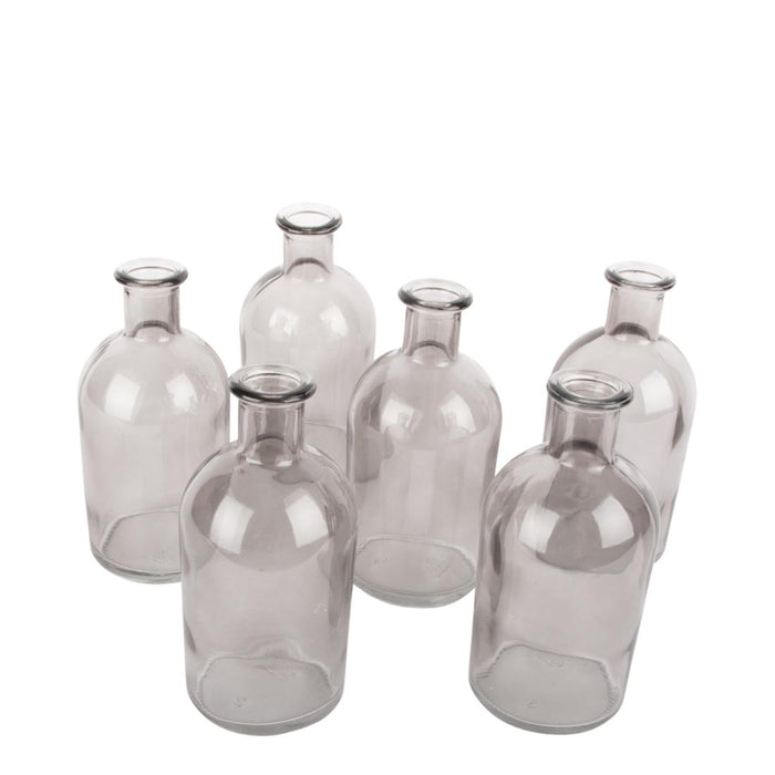 Set of 6 Glass Bud Vases | Small Apothecary Bottles, Bulk Set-Koyal Wholesale-Amber-Set of 6-