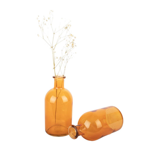 Set of 6 Glass Bud Vases | Small Apothecary Bottles, Bulk Set-Koyal Wholesale-Amber-Set of 6-