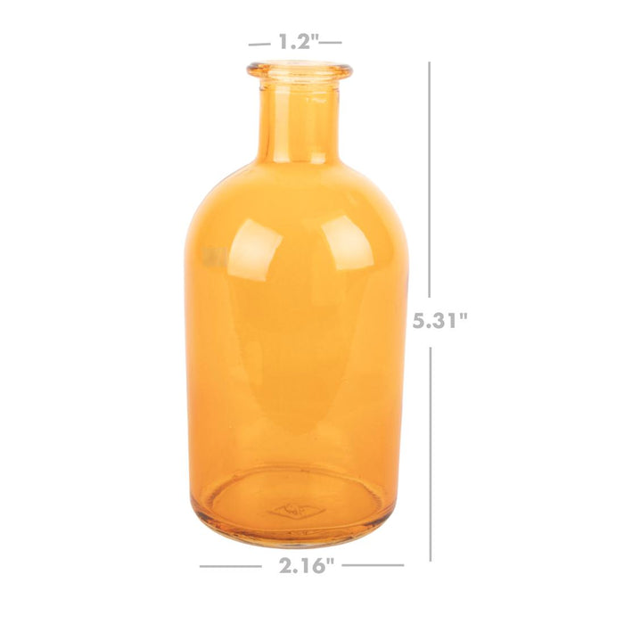 Set of 6 Glass Bud Vases | Small Apothecary Bottles, Bulk Set-Koyal Wholesale-Amber-Set of 6-