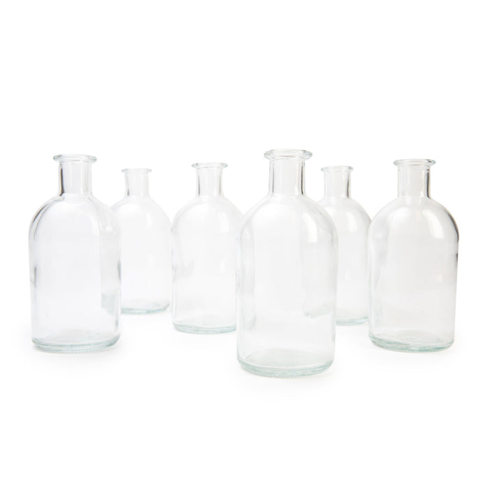 Set of 6 Glass Bud Vases | Small Apothecary Bottles, Bulk Set-Koyal Wholesale-Clear-Set of 6-