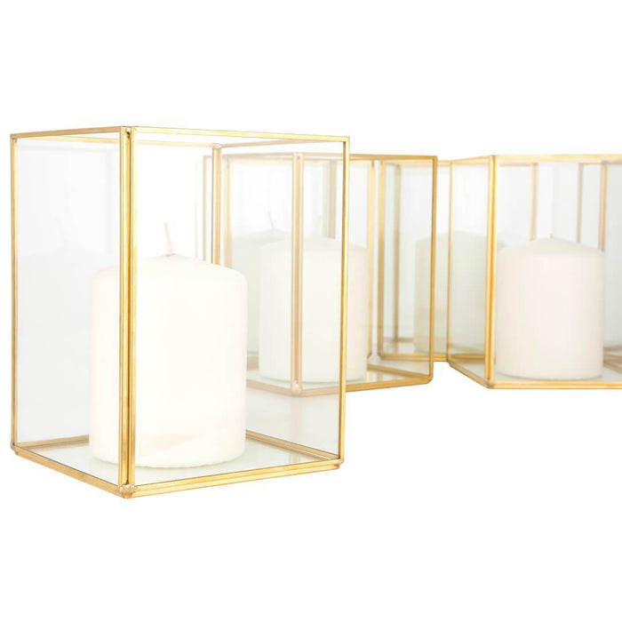 Set of 6 Hurricane Candle Holder Pack-Set of 6-Koyal Wholesale-Gold-