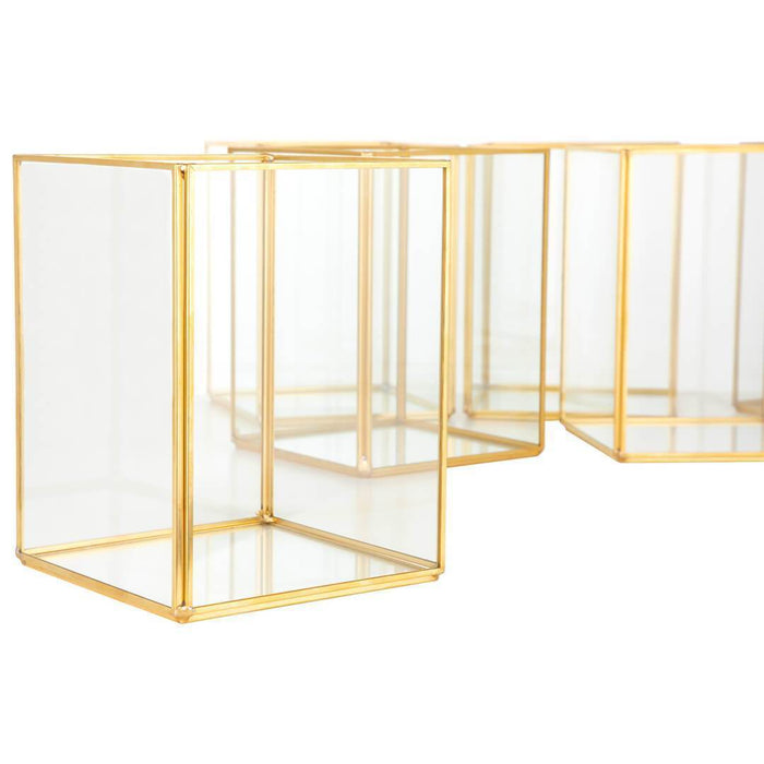 Set of 6 Hurricane Candle Holder Pack-Set of 6-Koyal Wholesale-Gold-