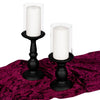 Set of 6 Metal Pillar Candle Holders with Hurricane Glass Included-Set of 6-Koyal Wholesale-Matte Black-