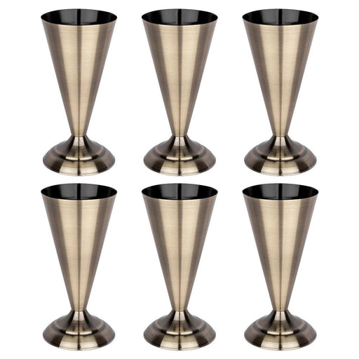 Set of 6 Metal Trumpet Vase for Centerpieces-Koyal Wholesale-Set of 6-Antique Brass-