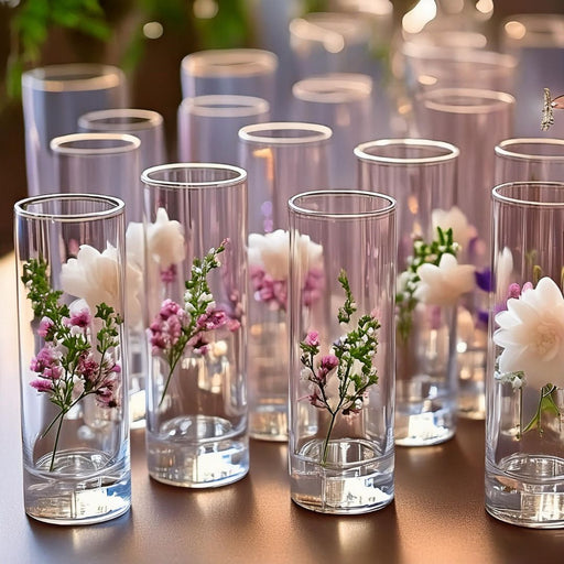 Set of 6 Mini Glass Cylinder Vases-Set of 6-Koyal Wholesale-