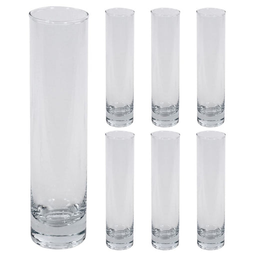 Set of 6 Mini Glass Cylinder Vases-Set of 6-Koyal Wholesale-