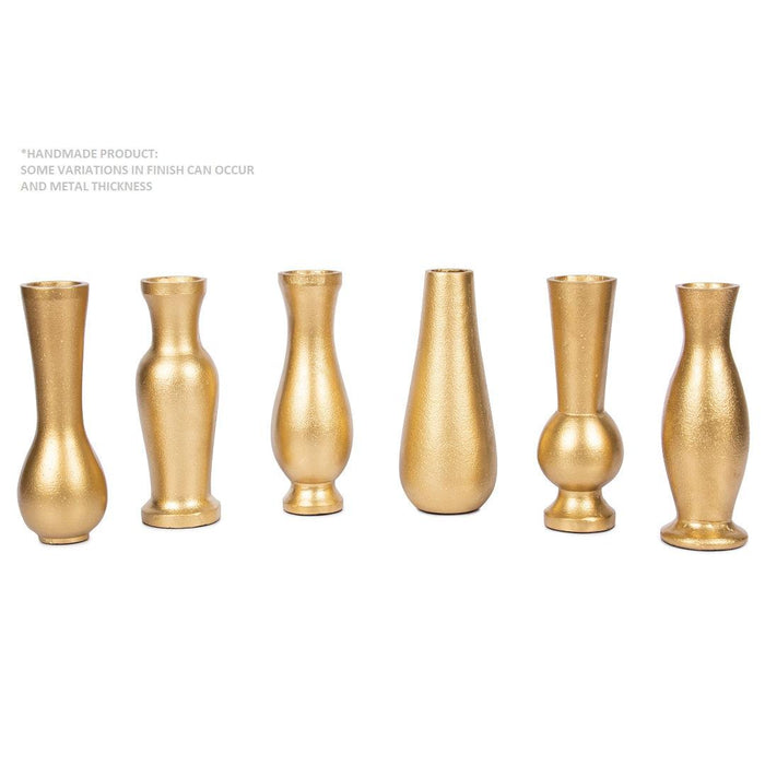 Set of 6 Modern Metal Bud Vases-Set of 6-Koyal Wholesale-Gold-