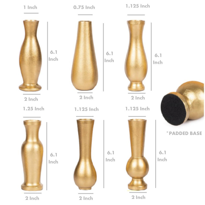 Set of 6 Modern Metal Bud Vases-Set of 6-Koyal Wholesale-Gold-