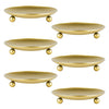 Set of 6 Pillar Candle Holders Iron Plate-Set of 6-Koyal Wholesale-Gold-