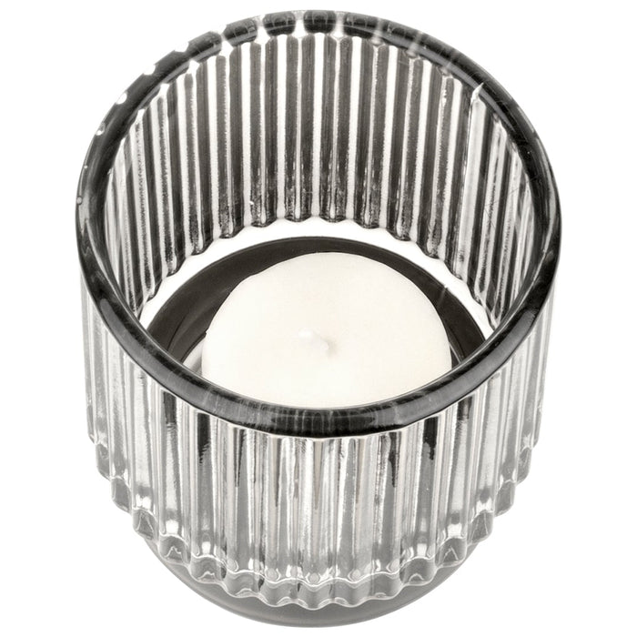Set of 6 Ribbed Glass Votive Candle Holders - Aesthetic Decor & Candle Holders for Table Centerpiece-Set of 6-Koyal Wholesale-Clear-