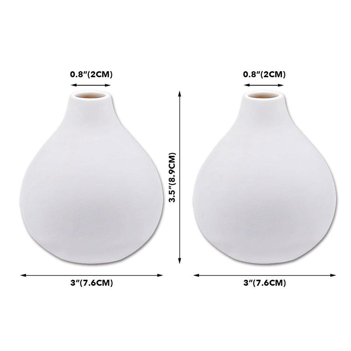 Set of 6 Round Bud Vase Set-Set of 6-Koyal Wholesale-White-