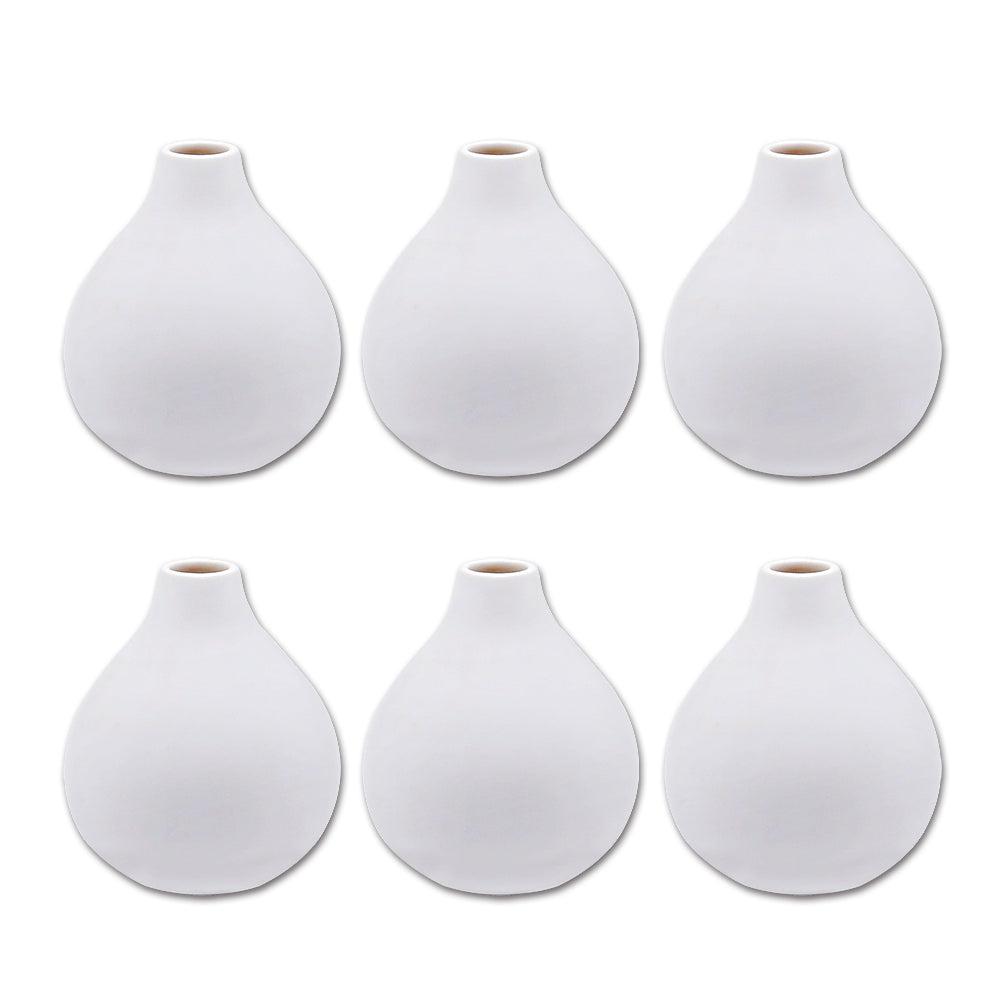 Set of 6 Round Bud Vase Set-Set of 6-Koyal Wholesale-White-