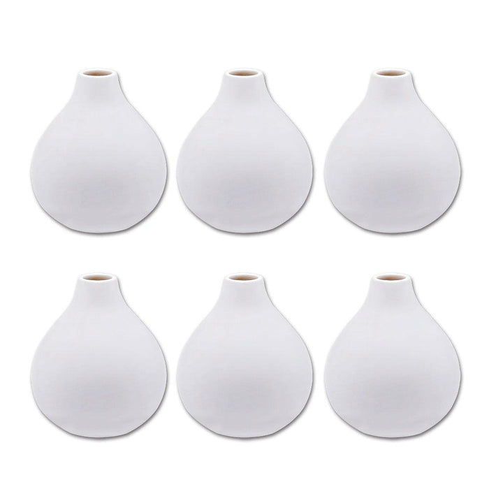 Set of 6 Round Bud Vase Set-Set of 6-Koyal Wholesale-White-