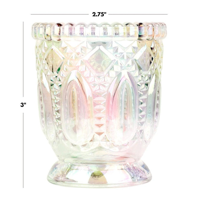 Set of 6 Vintage Glass Candle Holder Bulk Pack-Koyal Wholesale-Blush Pink-Set of 6-